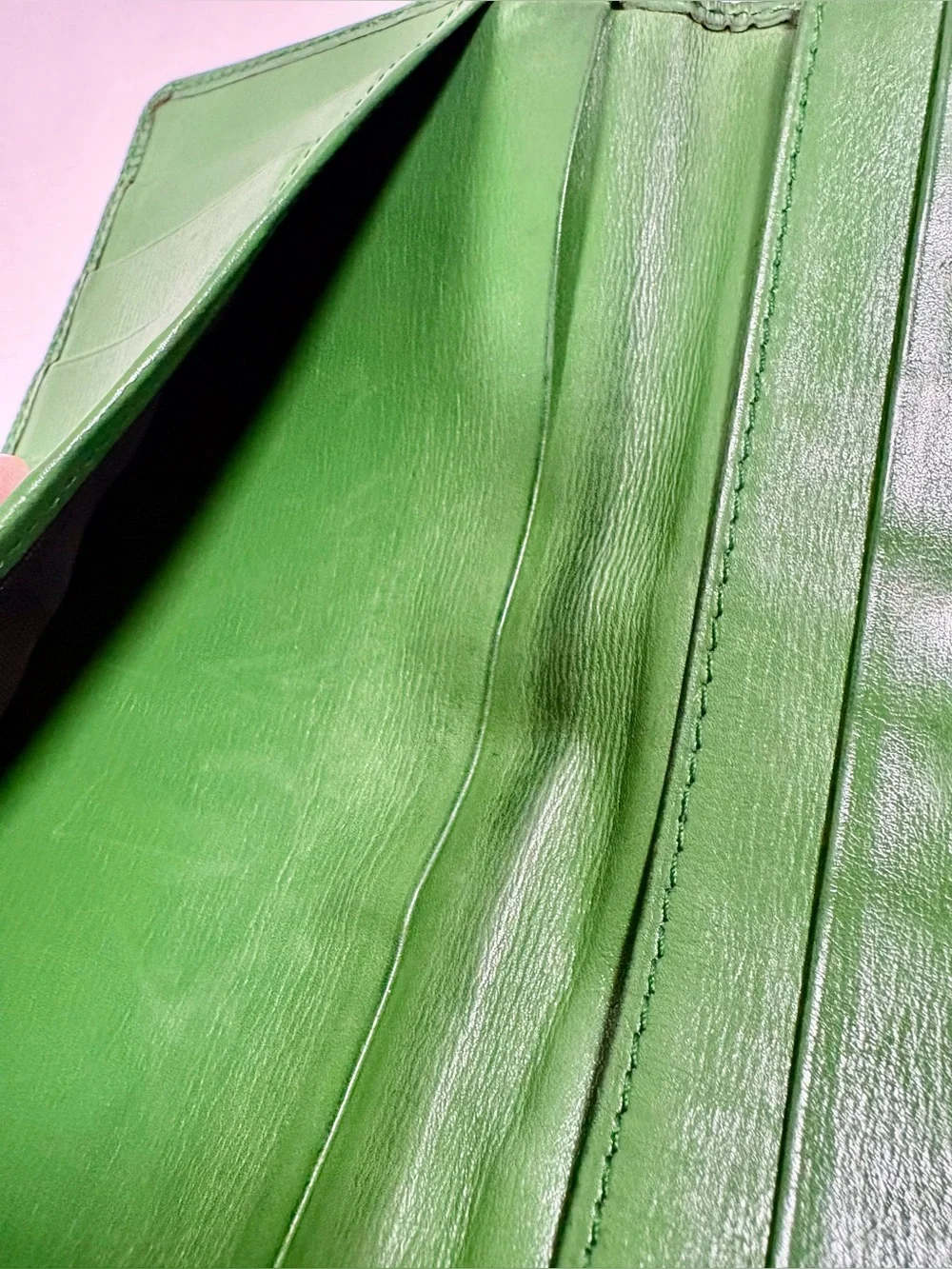 Louis Vuitton Borneo Green Epi Leather Long Bifold / Agenda Wallet